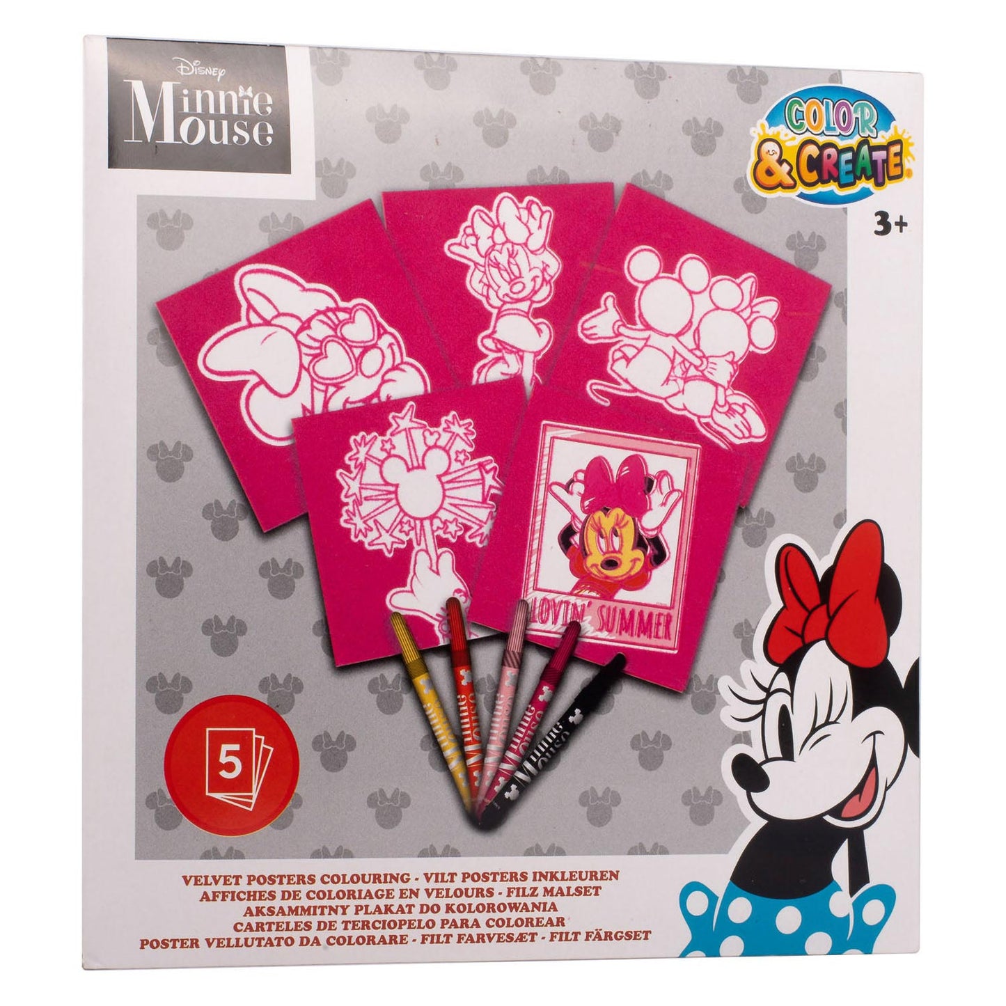 Couleurs de feutre Minnie 18x18 cm - 5 pièces