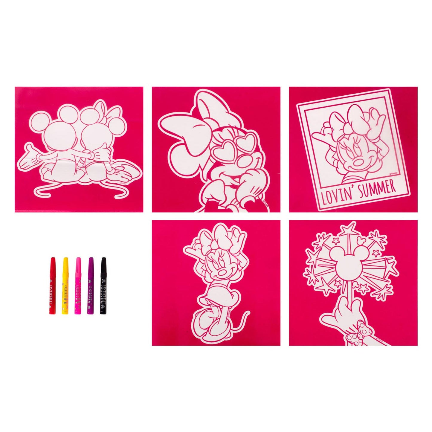 Couleurs de feutre Minnie 18x18 cm - 5 pièces