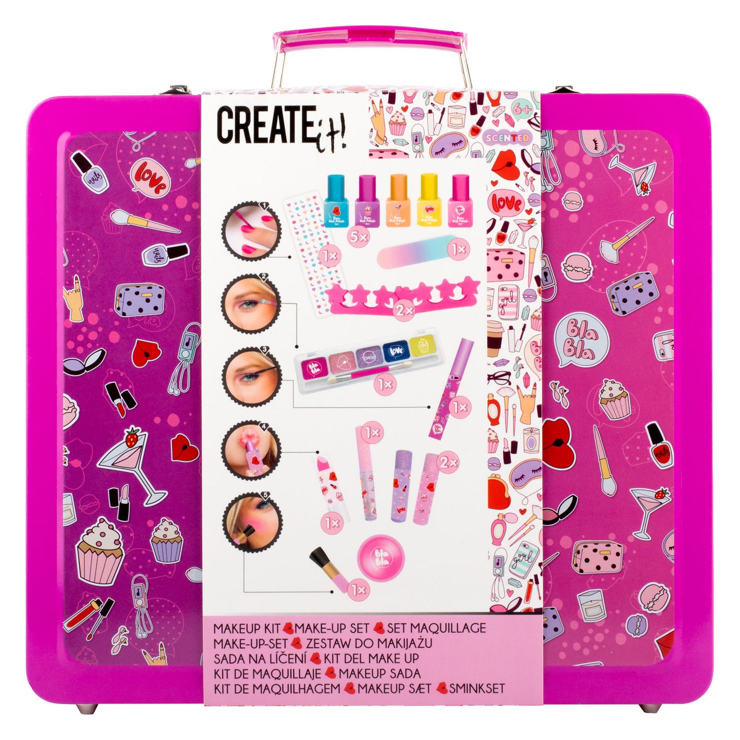 Créez-le! Maquillage de beauté ensemble dans une valise de luxe