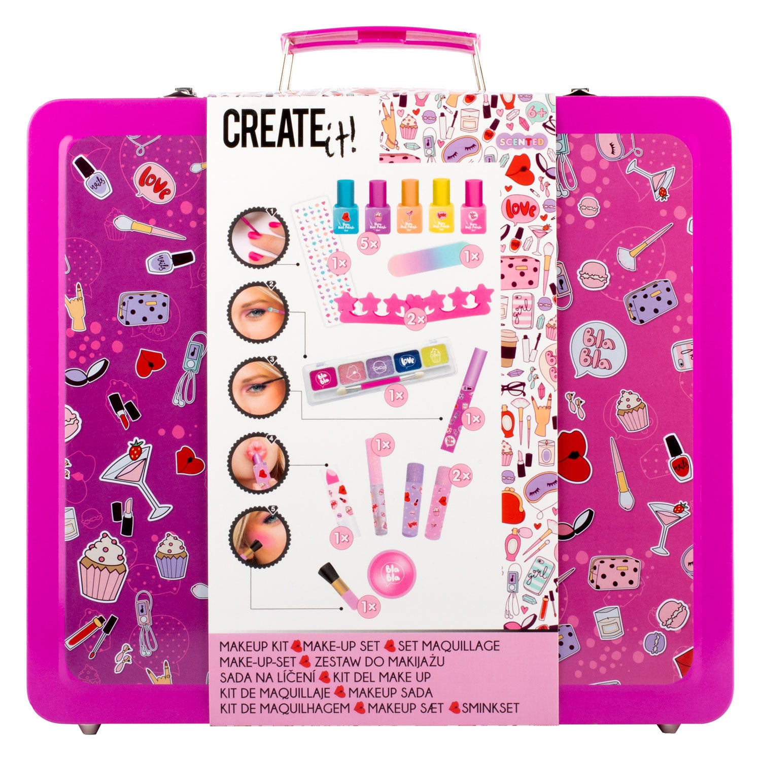 Créez-le! Maquillage de beauté ensemble dans une valise de luxe
