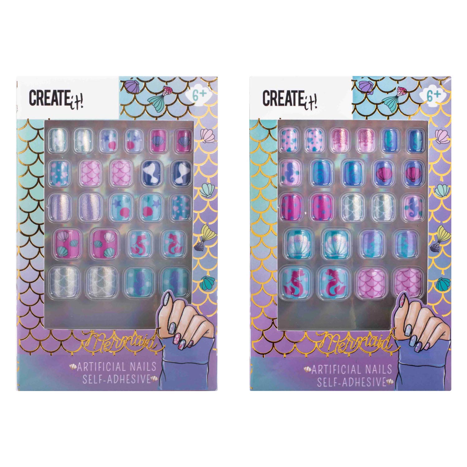 Créez-le! Sirène artificiel ongles auto-adhésif
