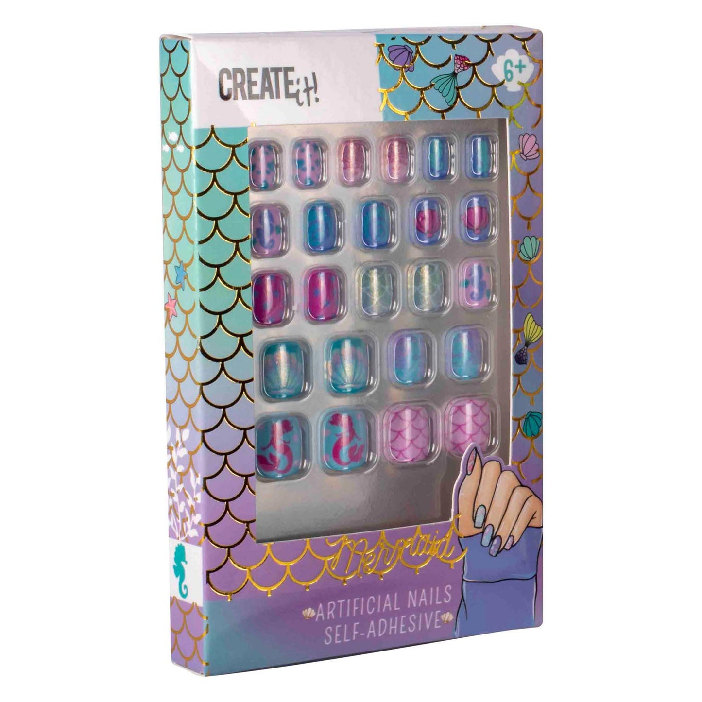 Créez-le! Sirène artificiel ongles auto-adhésif