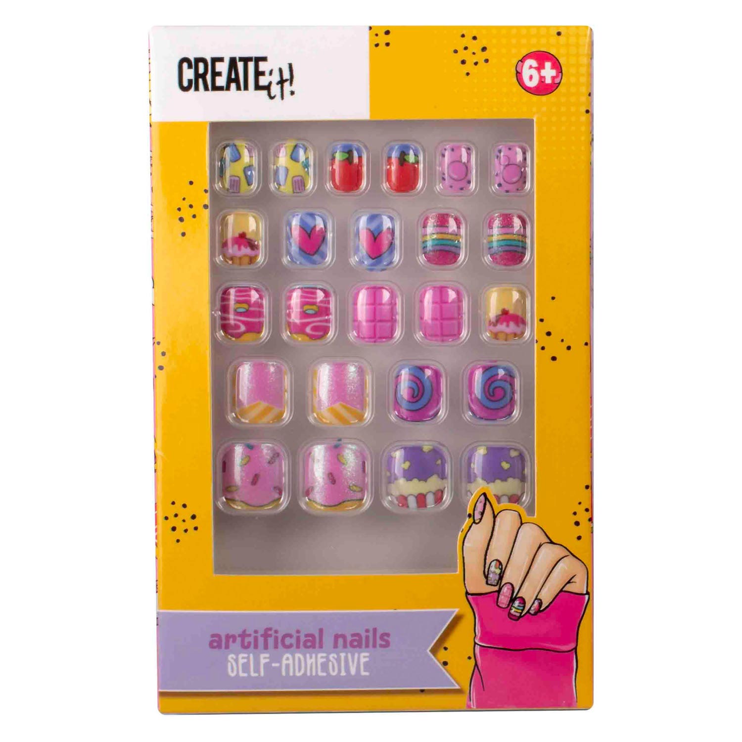 Créez-le! Candy explosion ongles artificiels auto-adhésifs