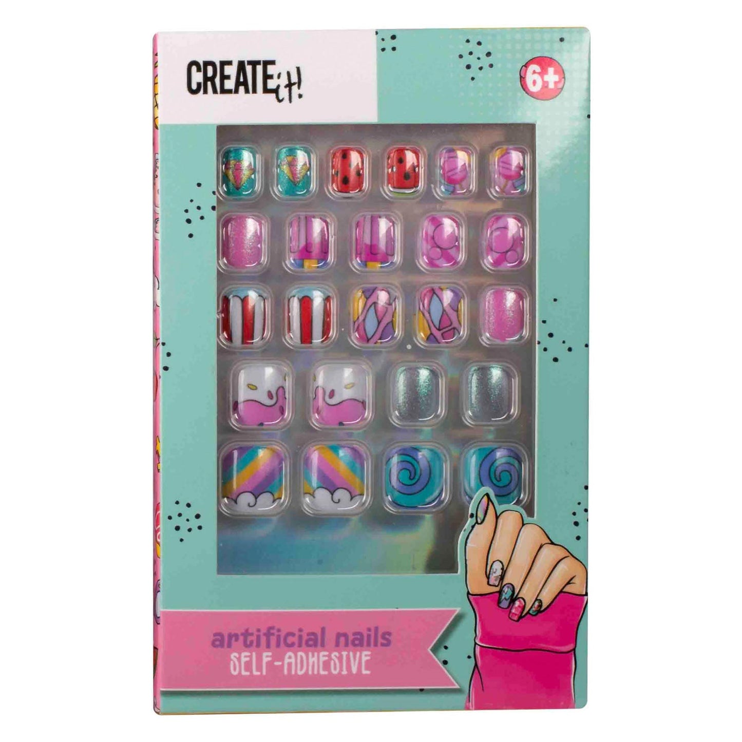 Créez-le! Candy explosion ongles artificiels auto-adhésifs