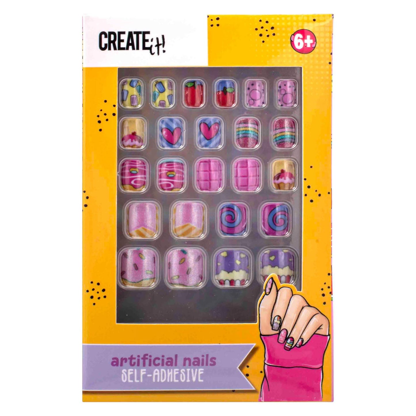 Créez-le! Candy explosion ongles artificiels auto-adhésifs