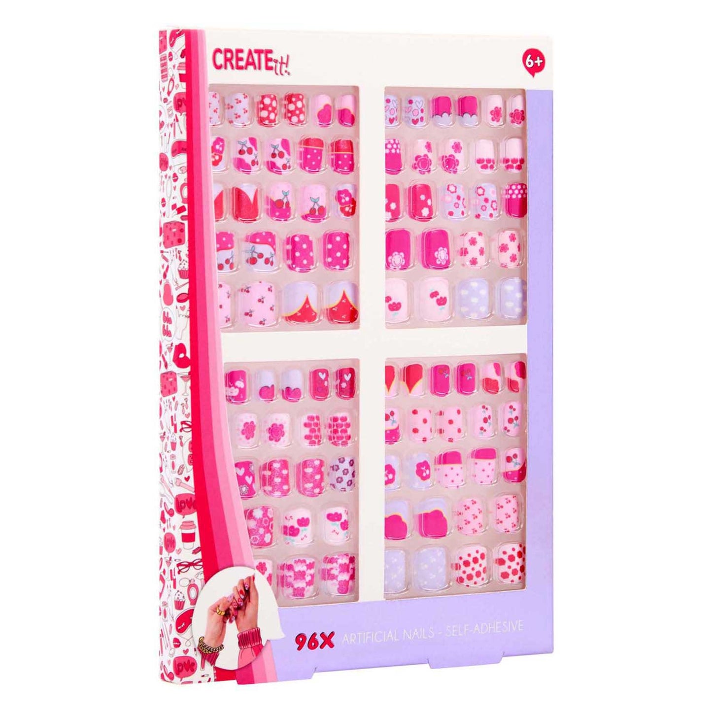 Créez-le ! Ensemble maxi autocollant pour ongles artificiels, 96 pièces