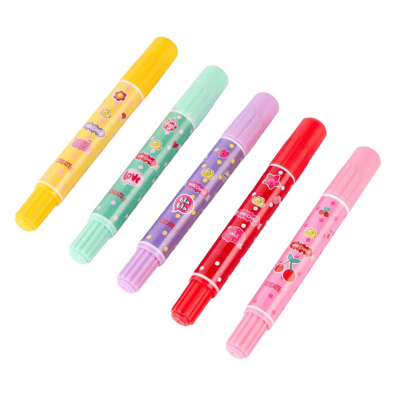 Créez-le ! stylos à craie pour cheveux, 5 pcs