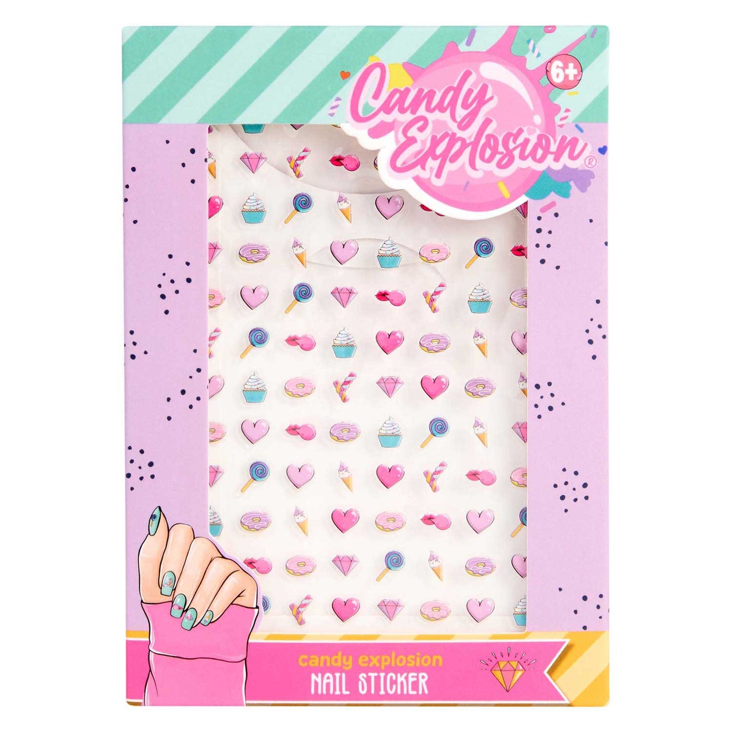 Canenco crée-le ! autocollants pour ongles explosion de bonbons