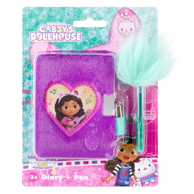 Journal en peluche de la maison de poupée de Canenco Gabby avec stylo en peluche