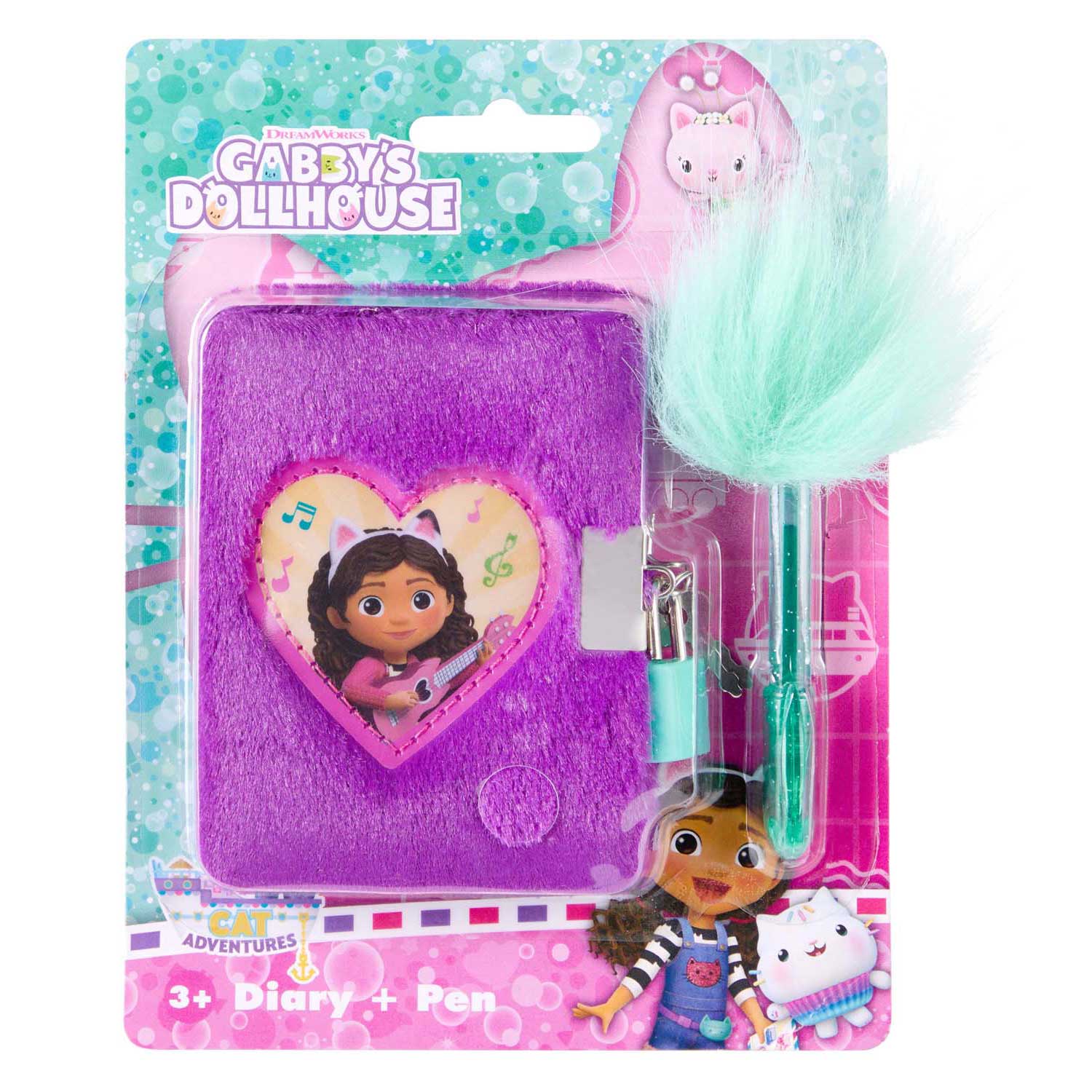 Canenco Gabby's Dollhouse Journal en peluche avec stylo en peluche