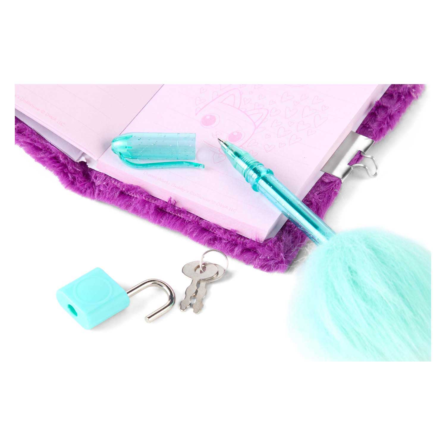 Journal en peluche de la maison de poupée de Canenco Gabby avec stylo en peluche