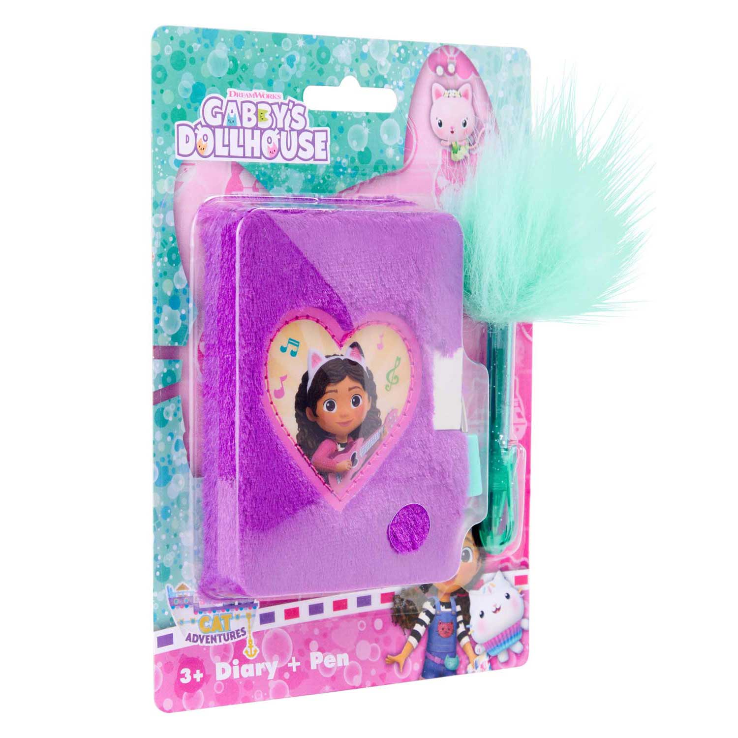 Journal en peluche de la maison de poupée de Canenco Gabby avec stylo en peluche