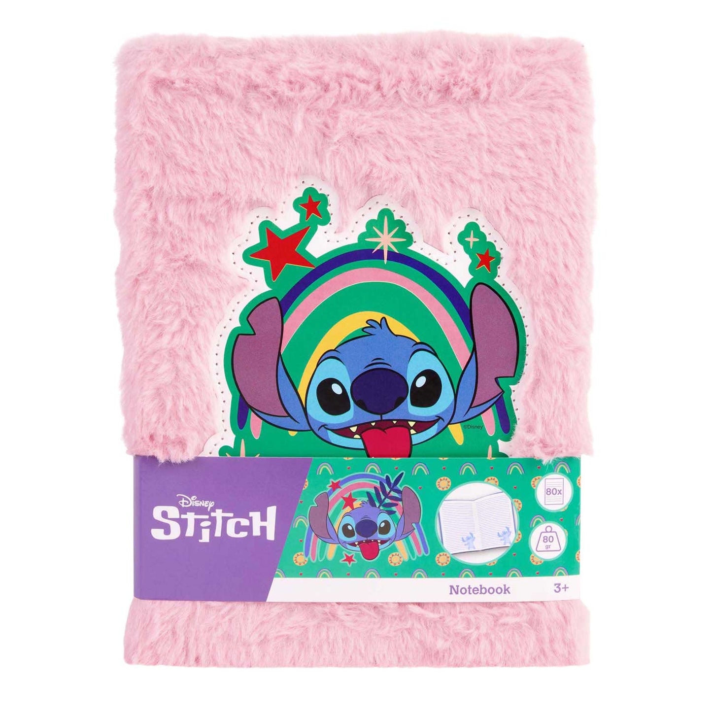 Carnet peluche point Canenco rose