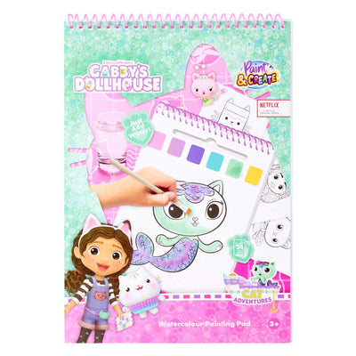 Livre de peinture à l'eau pour maison de poupée Canenco Gabby - incl. brosse