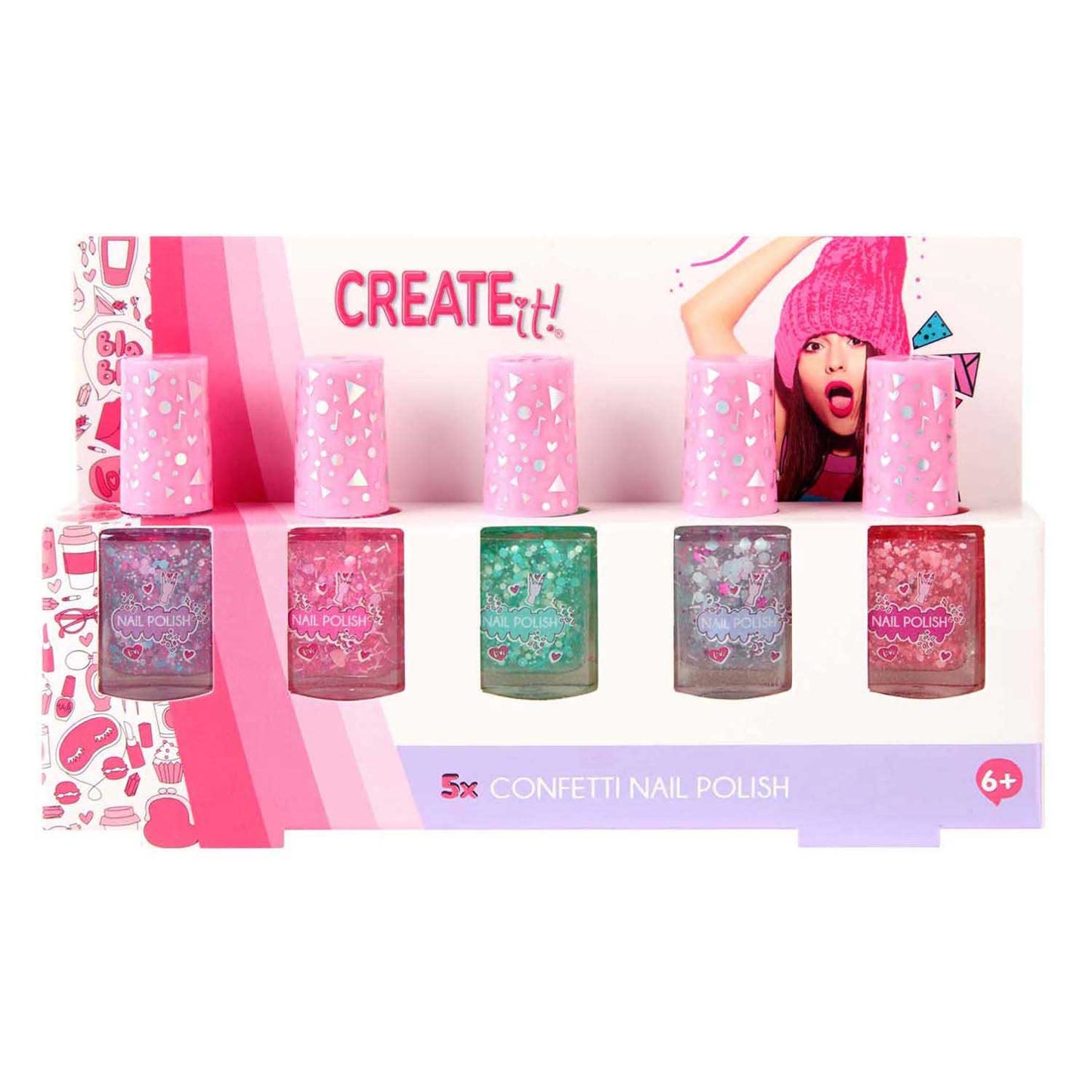 Canenco crée-le ! confettis de vernis à ongles - 5 pcs.