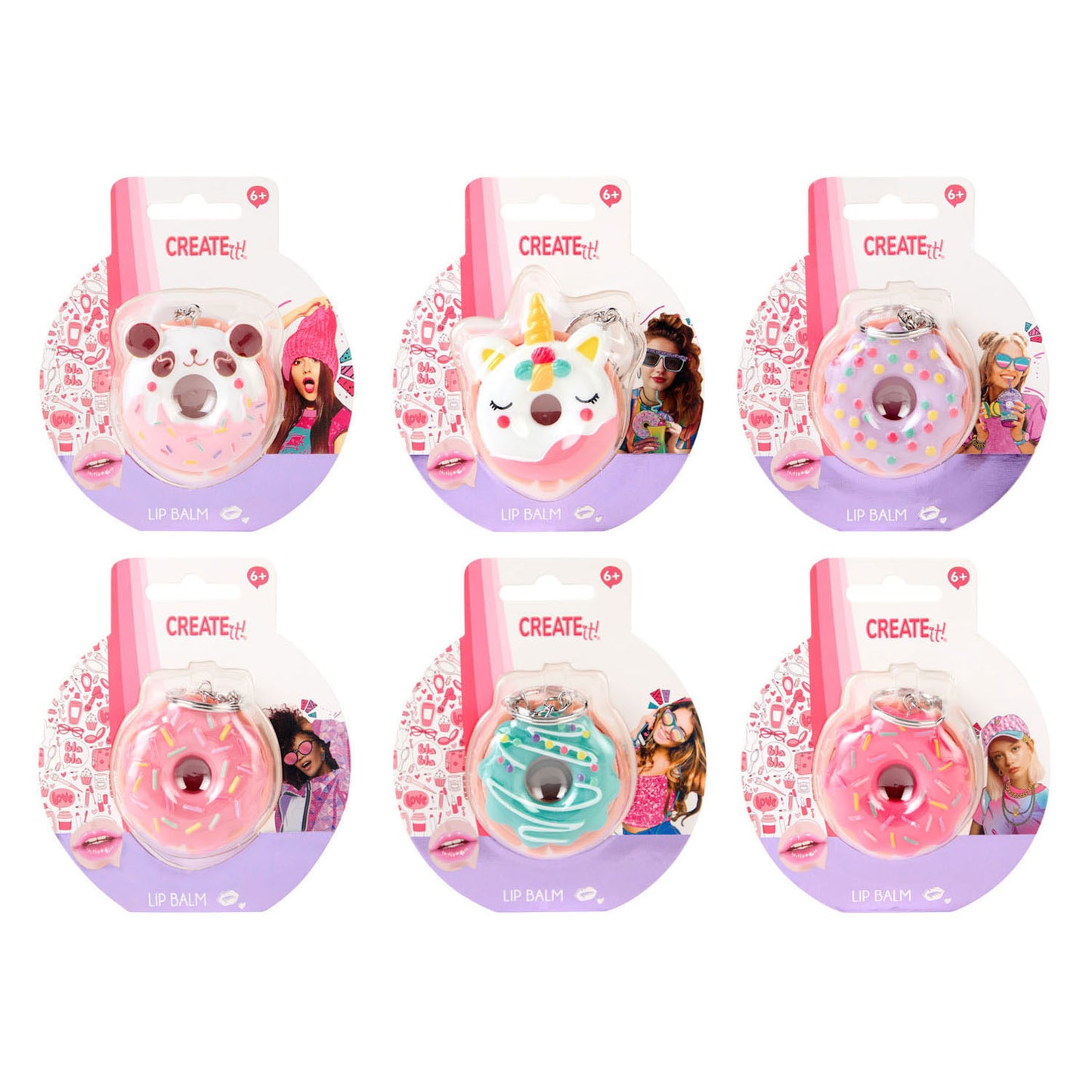 Canenco crée-le ! porte-clés baume à lèvres donut
