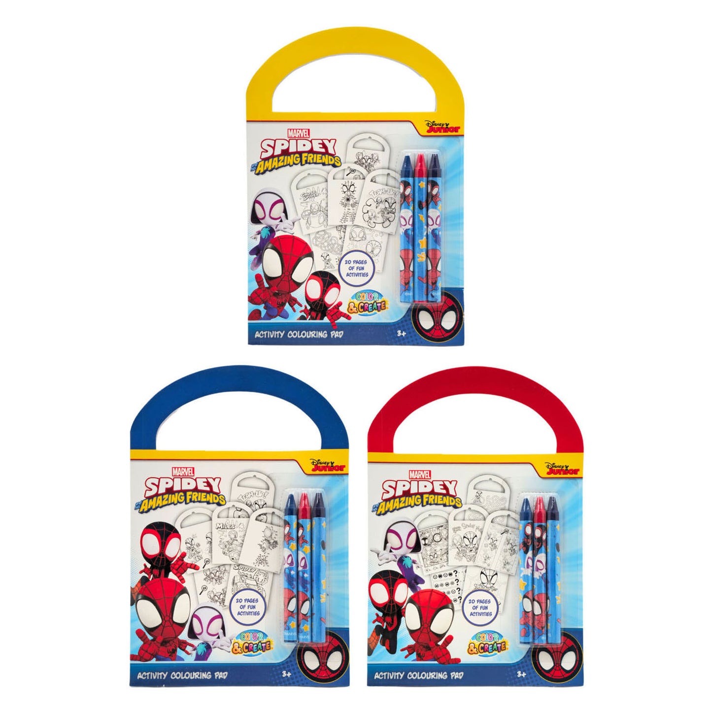 Cahier d'activités Canenco Spidey - incl. 3 crayons de couleur