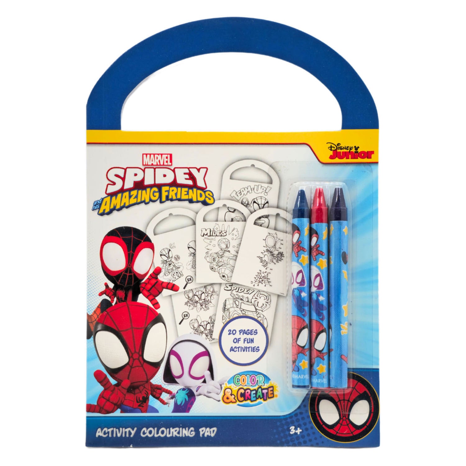 Cahier d'activités Canenco Spidey - incl. 3 crayons de couleur