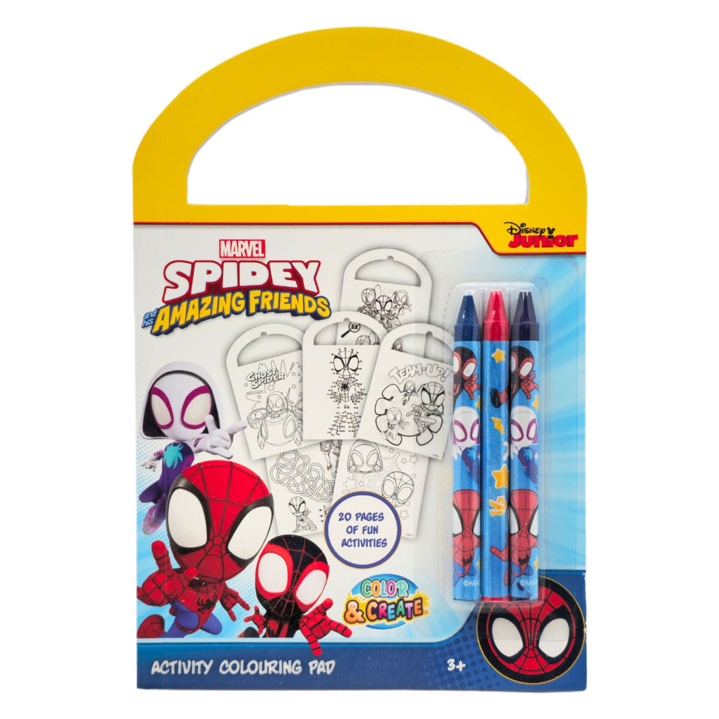 Cahier d'activités Canenco Spidey - incl. 3 crayons de couleur