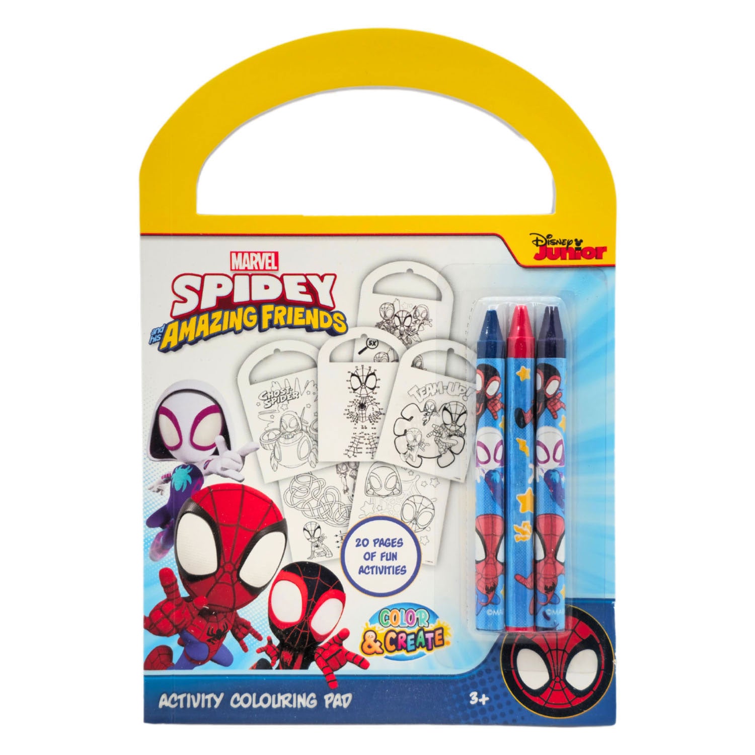 Cahier d'activités Canenco Spidey - incl. 3 crayons de couleur