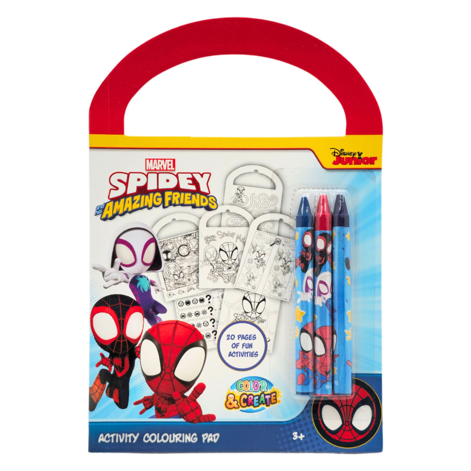 Cahier d'activités Canenco Spidey - incl. 3 crayons de couleur