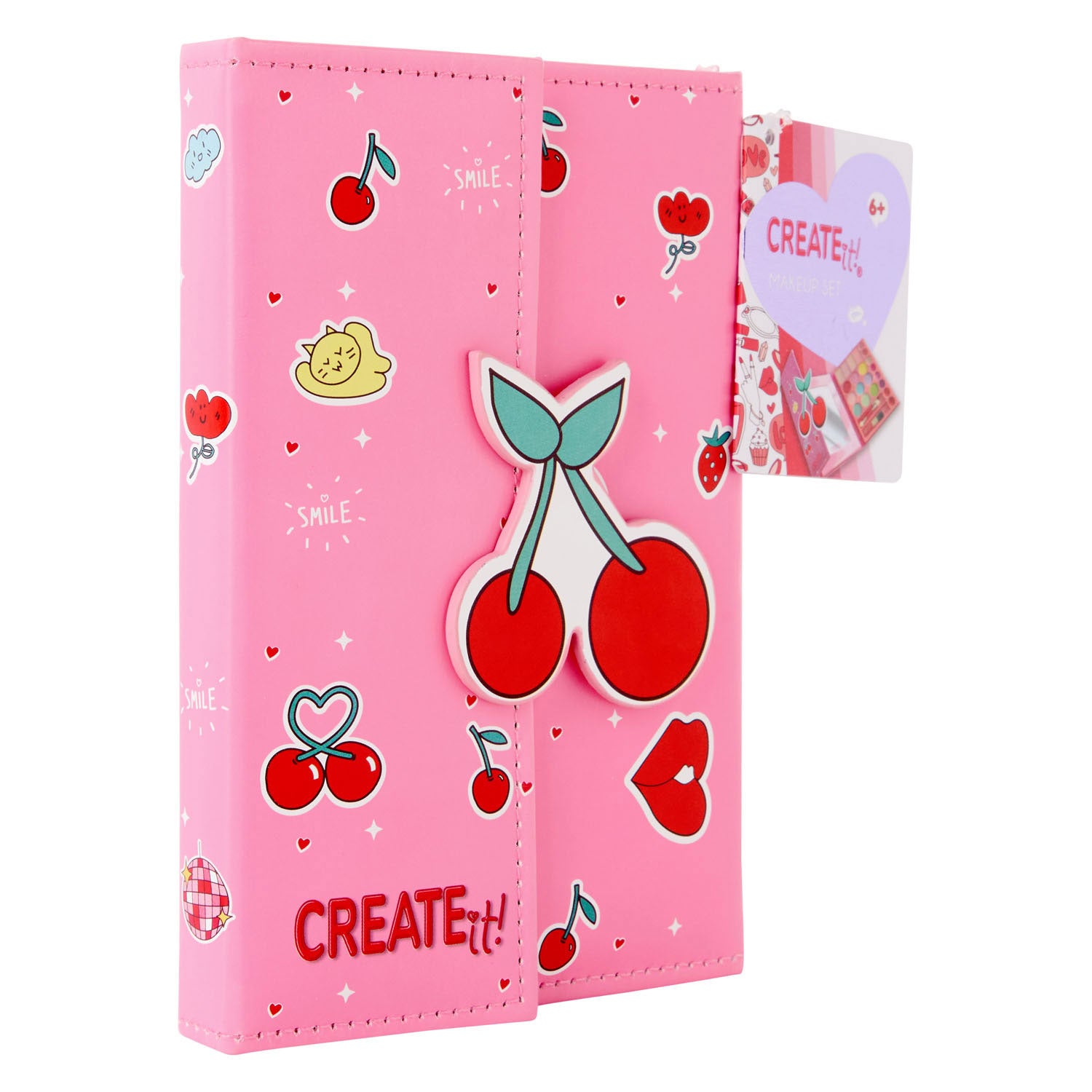 Créez-le ! livre de maquillage fermeture magnétique cerise | 6 pièces