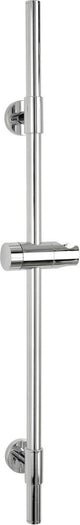 Tringle de douche Wenko basic en acier inoxydable chromé, longueur 66 cm, diamètre 19 mm, avec support pomme de douche et 2 supports muraux - tringle de douche chromée