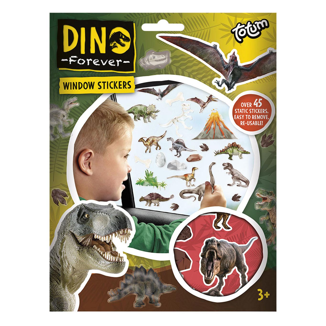 Tottum dino pour toujours - autocollants de fenêtre