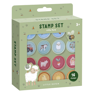 Petit-Dutch Little Farm Totum Tampon définir 12 pièces avec encre
