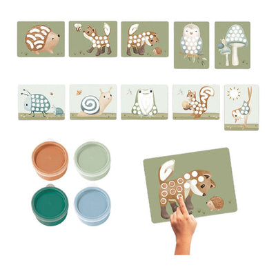Petite peinture à doigt néerlandais ensemble Forest Friends Green 14 Paps