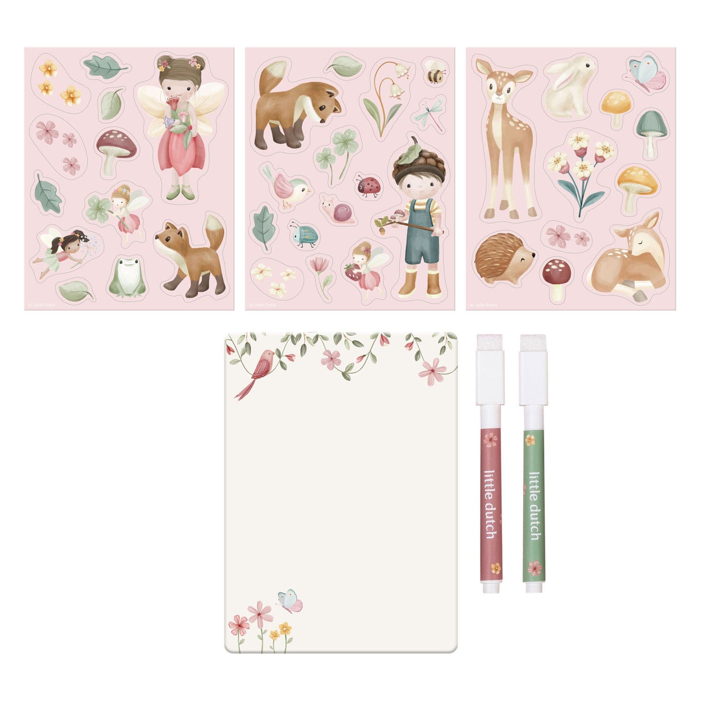 Ensemble de panneaux et d'aimants Little Dutch Rosa Friends