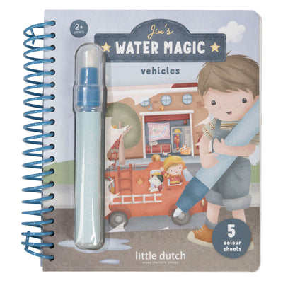 Livre de coloriage à l'eau magique Little Dutch, véhicules Jim