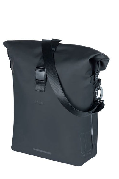 Basil Soho Mik Side Bicycle Sac à vélo - noir, imperméable, PU, Nordlicht LED, 17L