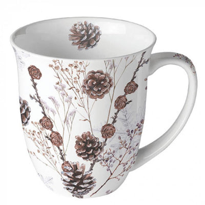 Mug Ambiente 400ml pommes de pin blanc