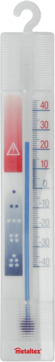Metaltex - thermomètre pour congélateur - thermomètre pour réfrigérateur - 15,5 cm - polystyrène - blanc