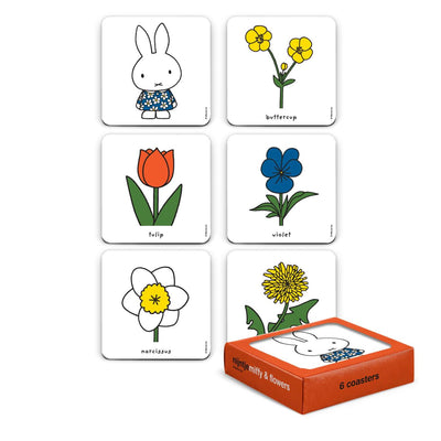 Sous-verres Miffy et fleurs 6 pièces