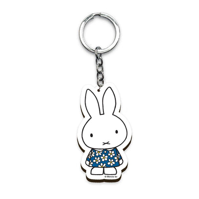 Porte-clés Miffy bois et fleurs 7cm