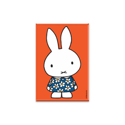 Aimant Miffy et fleurs orange