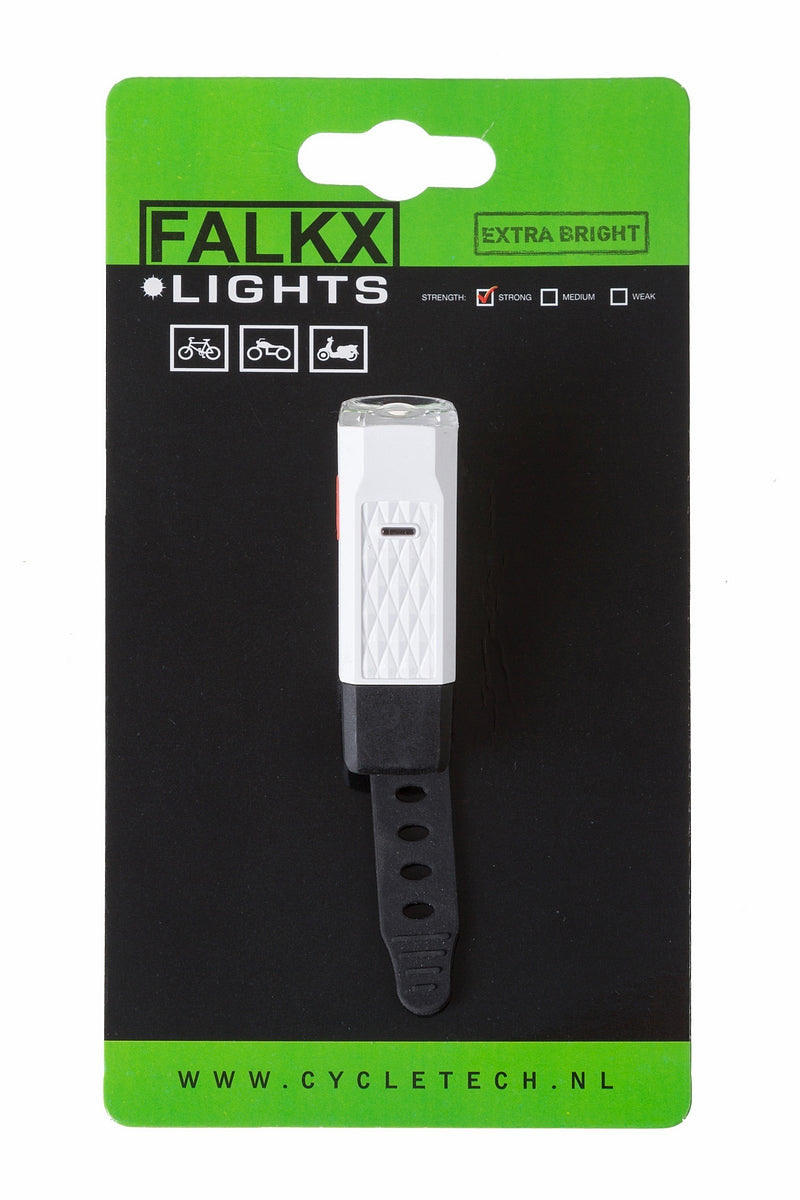 FALKX Mini phare LED. Rechargeable par USB (emballage suspendu).