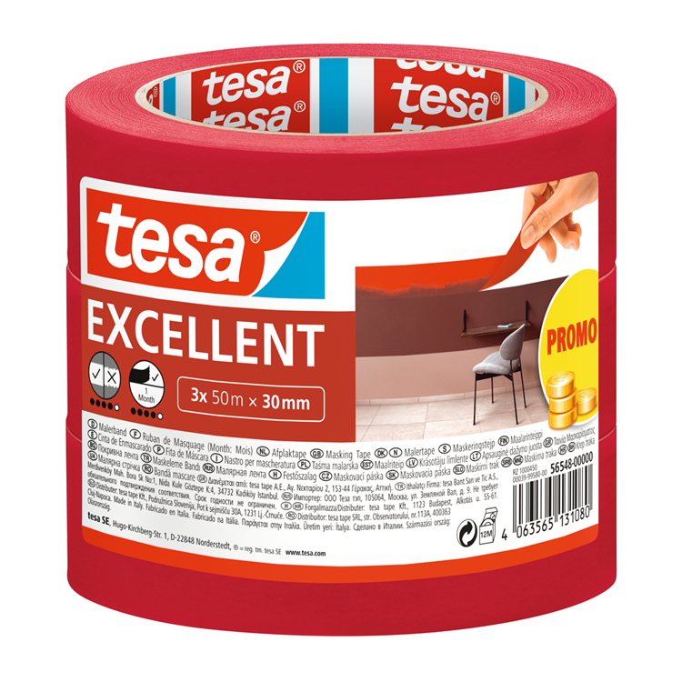 Tesa 1068966 - ruban de masquage excellente promo 3 x 50m x30mm | 2 pièces