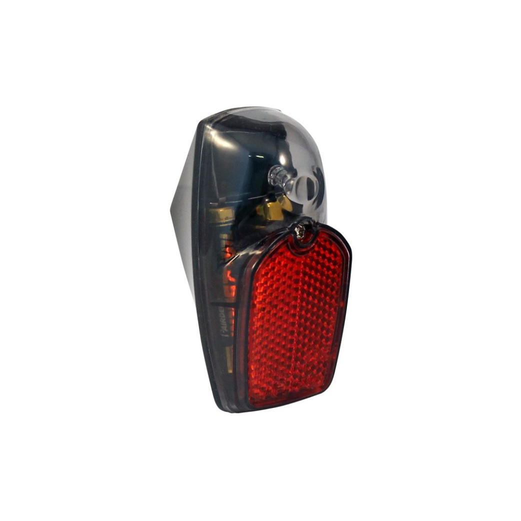 Feu arrière Union LED. anti-éclaboussures, acier inoxydable, verre fumé. piles incluses (emballage d'atelier).