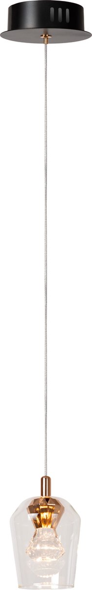 Lucide berliane - lampe suspendue - ø 12 cm - LED dimmable - 1x4w 2700k - avec module LED remplaçable - transparent | essentiel