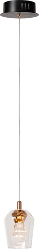 Lucide berliane - lampe suspendue - ø 12 cm - LED dimmable - 1x4w 2700k - avec module LED remplaçable - transparent | essentiel