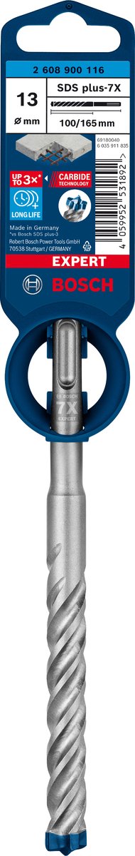 Bosch expert sds plus-7x marteau perforateur 13 x 100 x 165 mm