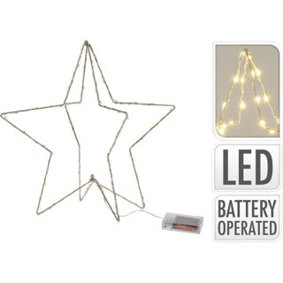 Autres marques étoiles de Noël en or avec éclairage LED sur batterie 37 cm