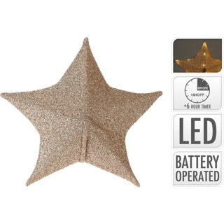Étoile de Noël 50 cm 30 tissu LED Gold