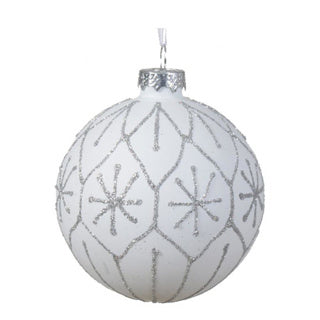 Boule de Noël en verre 2 couleurs assorties 8 cm | 12 pièces