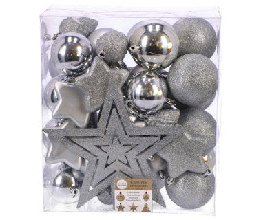 Décoration de boom en argent incassable 40 pièces