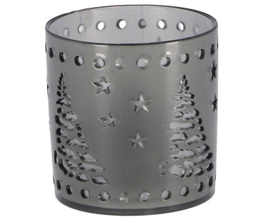 Porte-toilette en velours gris 7,5 cm