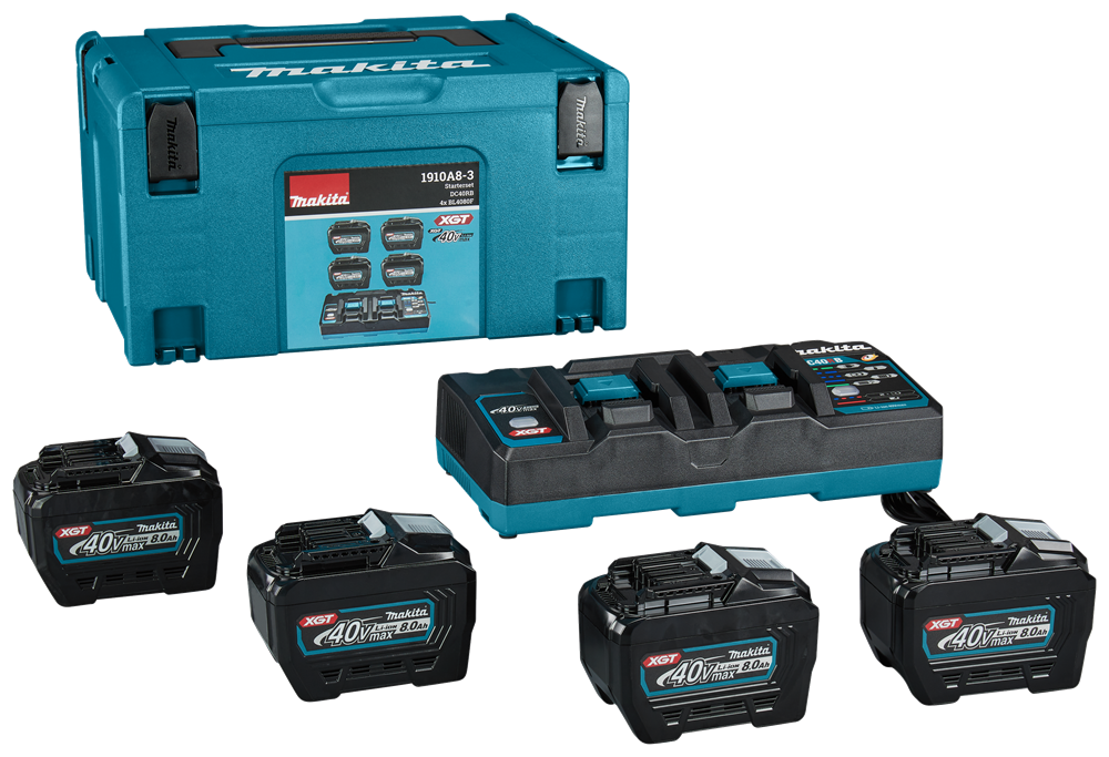 Kit de démarrage de batterie Makita xgt dc40rb 4xbl4080f